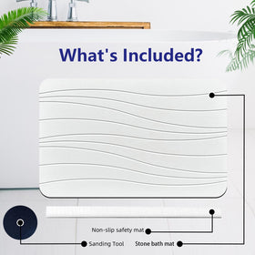 Drvykkn textured surface provides non-slip grip for safe exits from the shower.