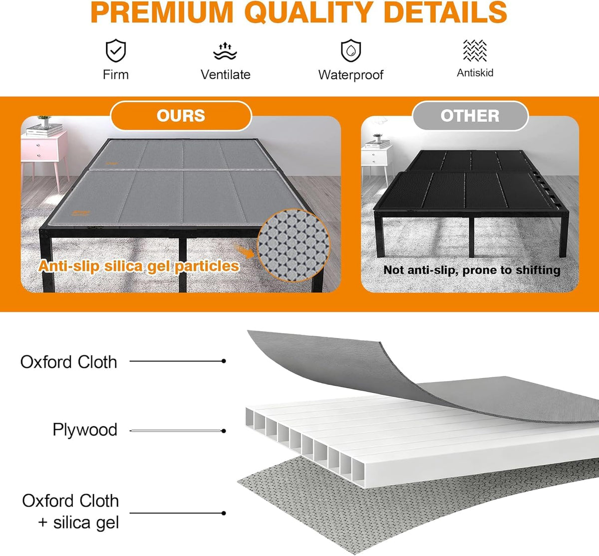 Drwwi Bunkie Board King 10mm delivers a quiet, noise-free sleep surface.
