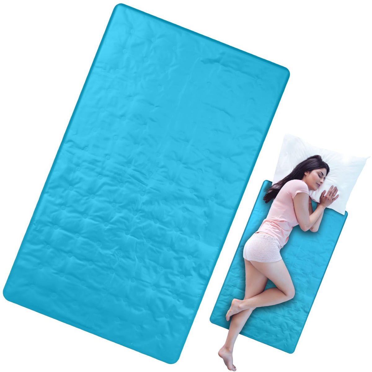 Drydiet Cooling Pad Mat on a bed offers a refreshing sleep surface.