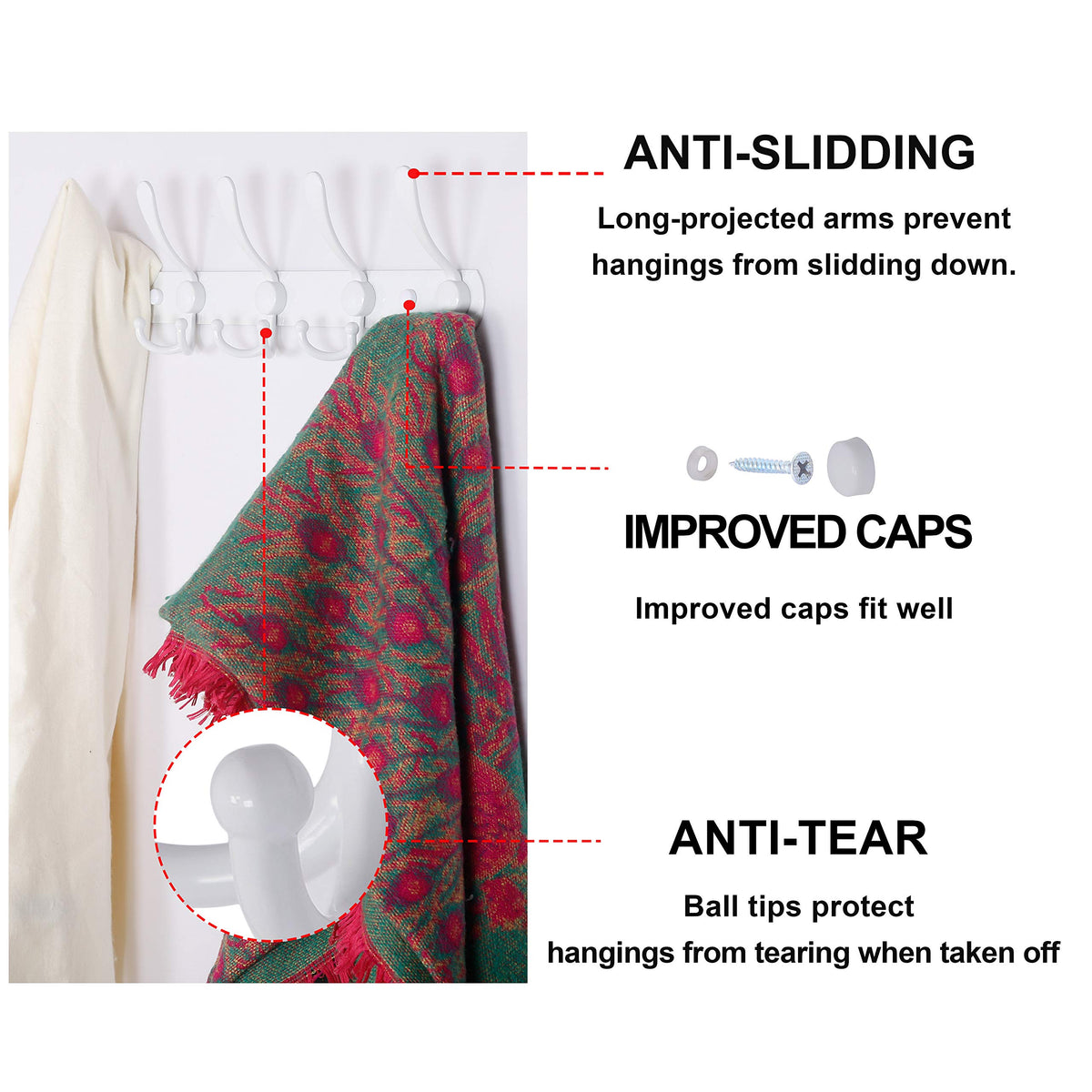 Dseap versatile rack holds coats, bags, scarves, and robes with ease.