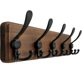 Dseap wall mounted coat rack with five tri-hooks for organized entryway storage.