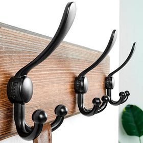Dseap pinewood coat hanger with rustic burnt finish for farmhouse style.