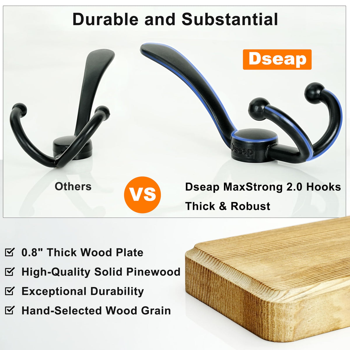 Dseap heavy-duty coat rack includes robust mounting hardware for secure installation.