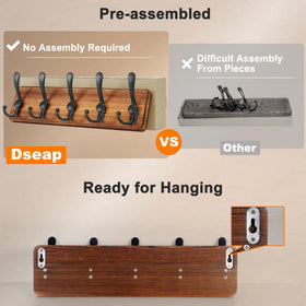 Dseap natural finish rack complements coats, hats, and bags in hallways.