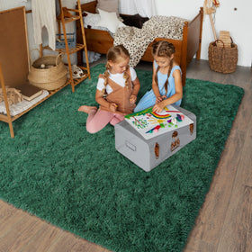 Dssimo bedroom cozy rug with thick pile improves comfort near bed.