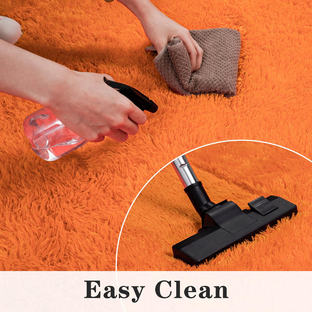 Dssimo warm orange rug creates a cozy vibe for mornings