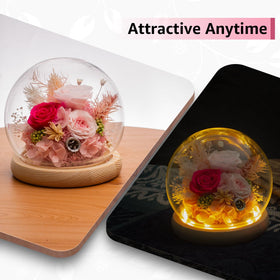 Dsuto forever rose with LED light adds soft night time ambiance.