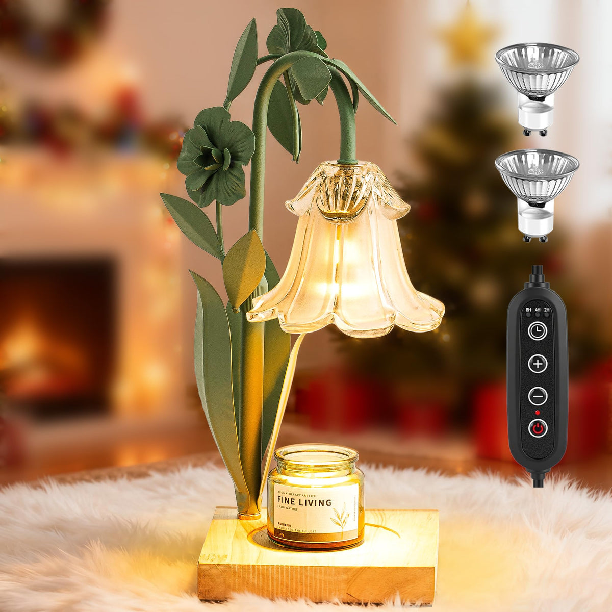 DSYHYL candle warmer lamp with timer demonstrates flame-free fragrance diffusion.