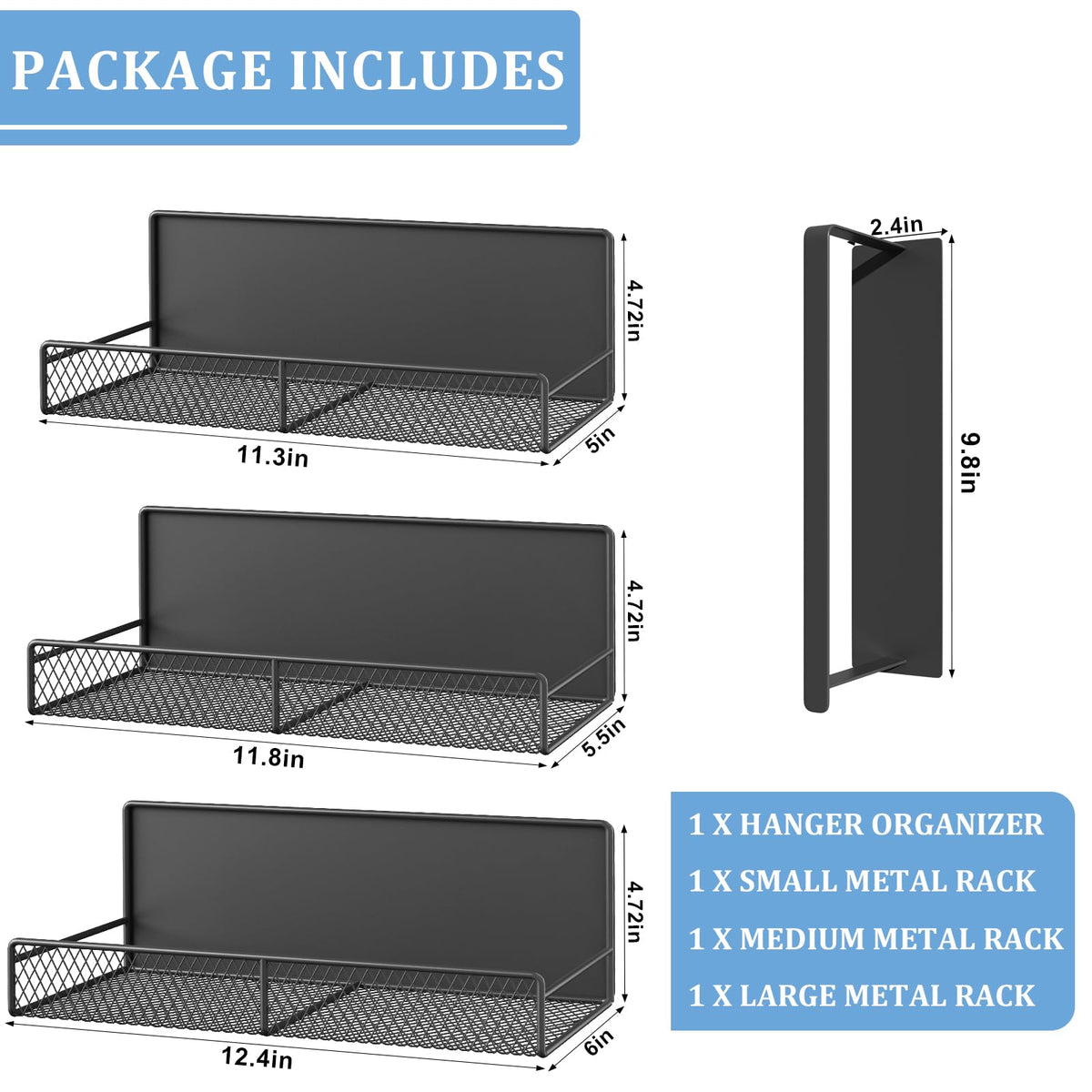 DTUQYX magnetic shelf with medium basket ideal for detergents within reach