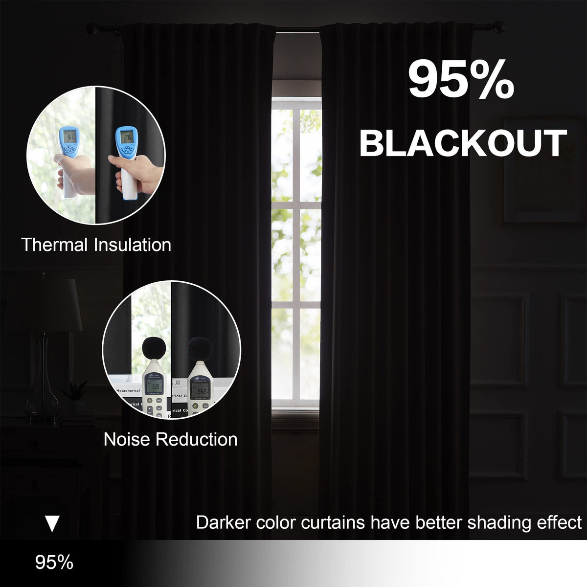 DUALIFE blackout curtains machine washable care for easy maintenance.