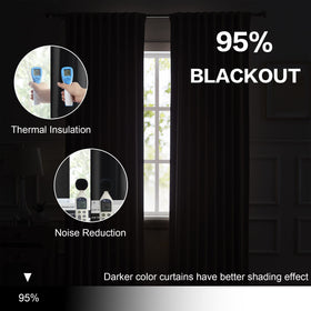 DUALIFE blackout curtains machine washable care for easy maintenance.