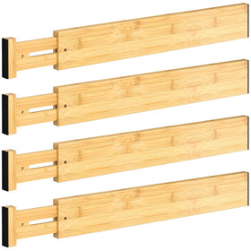 DUCOO bamboo drawer divider 4pcs extendable for organized drawers