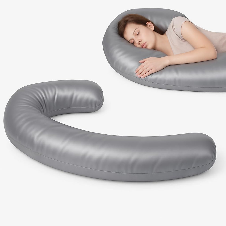 DuduJelly Contour Swan Original pillowcase in gray offers breathable comfort for cooler nights.