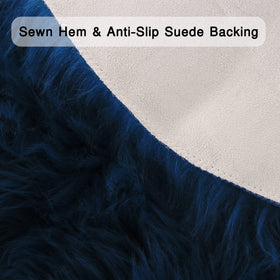 Duduta navy blue fluffy shag rug adds warm texture to bedrooms and lounges.