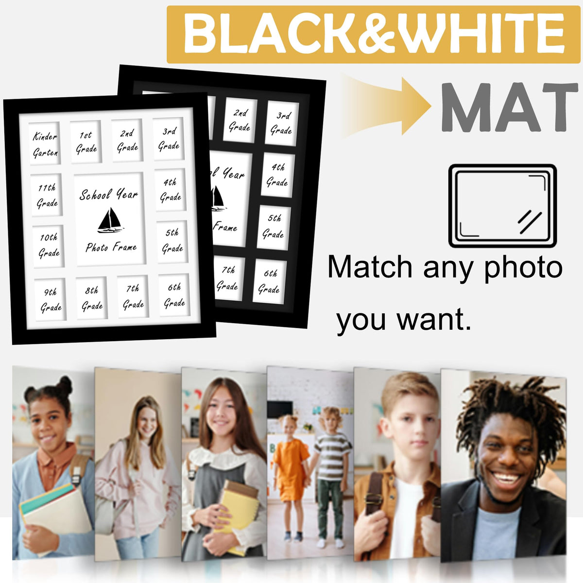 DUENPY black finish frame arrives gift-ready for graduates or students
