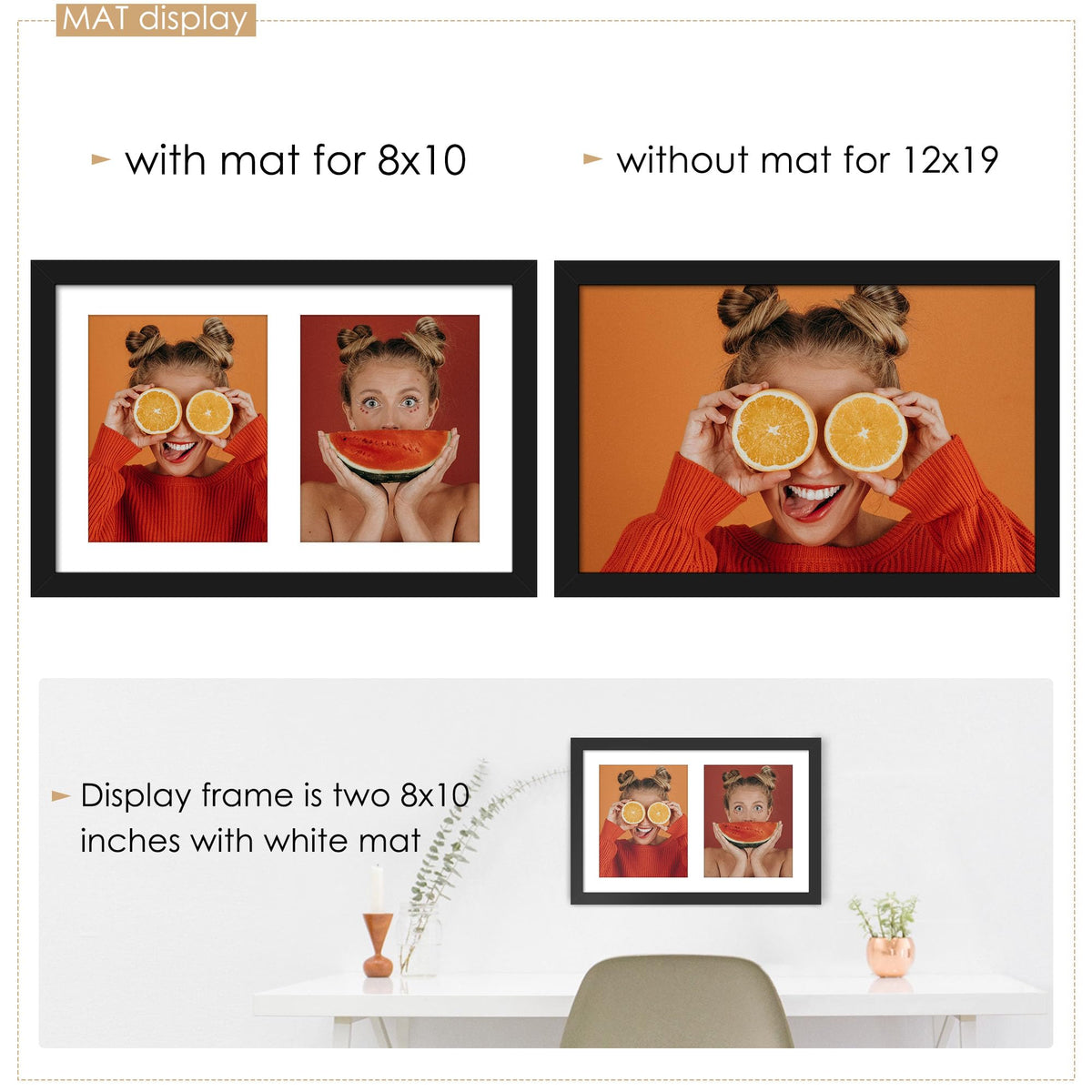 DUENPY frame back with flexible rotating tabs for easy photo insertion.