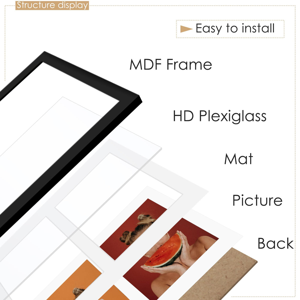 DUENPY frame can be used matless for 12x19 photo display.
