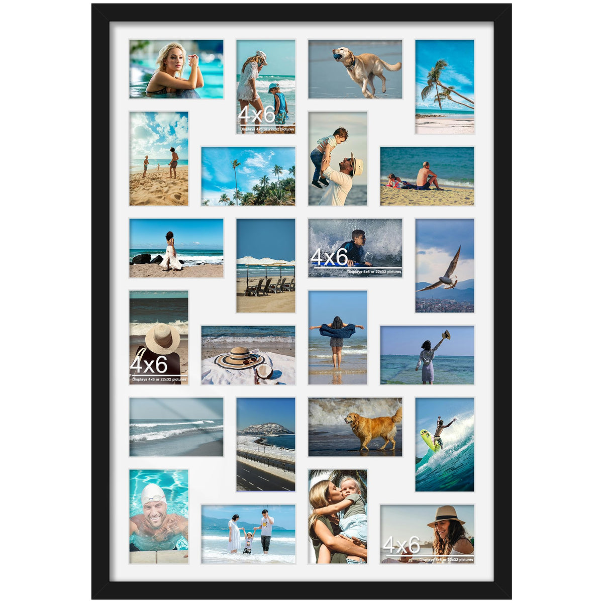 DUENPY collage frame front view shows 24-photo capacity for a striking wall display.