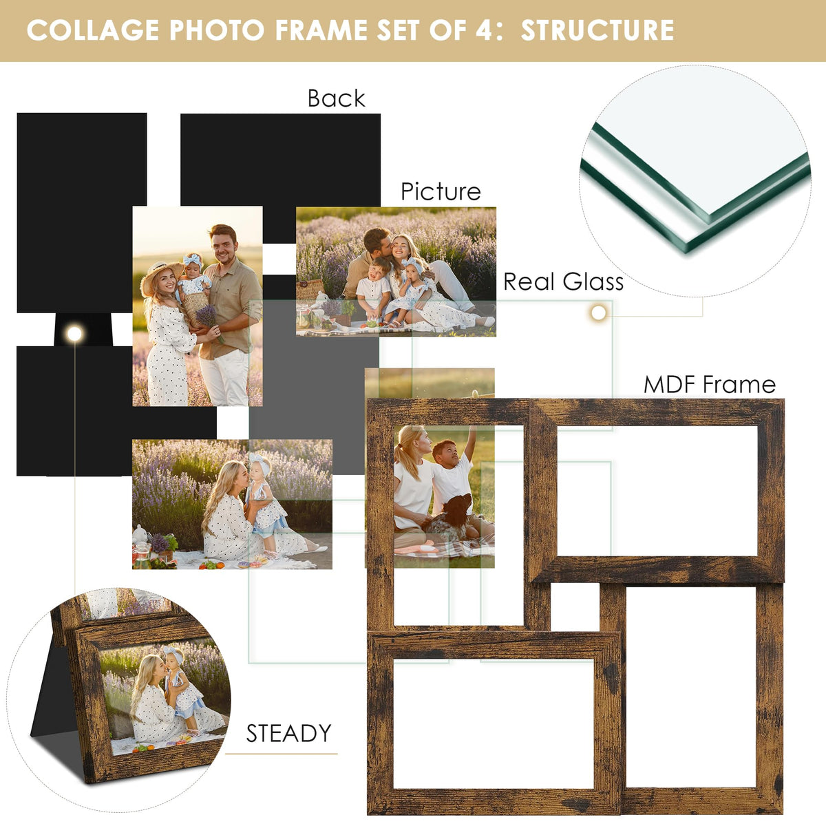 DUENPY sturdy MDF construction ensures durable everyday use.