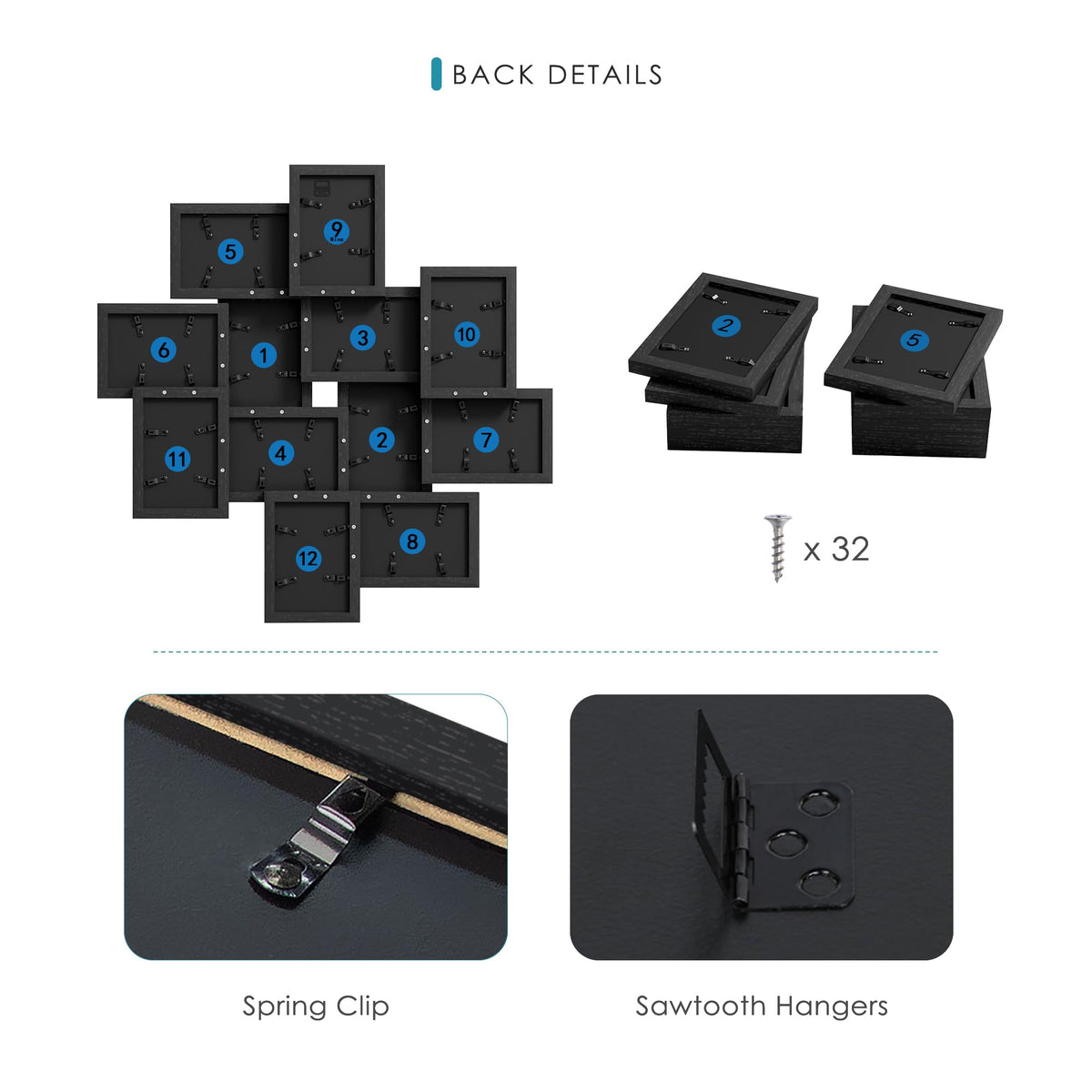 DUENPY edge-polished frames for comfortable handling during setup.