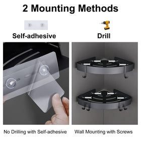 DUFU rustproof aluminum shelves keep items dry after showers.