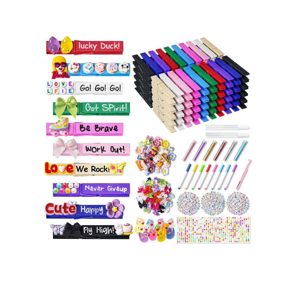 Dufvrpe Cheer Pins Kit with 100 clips for personalized team spirit clips