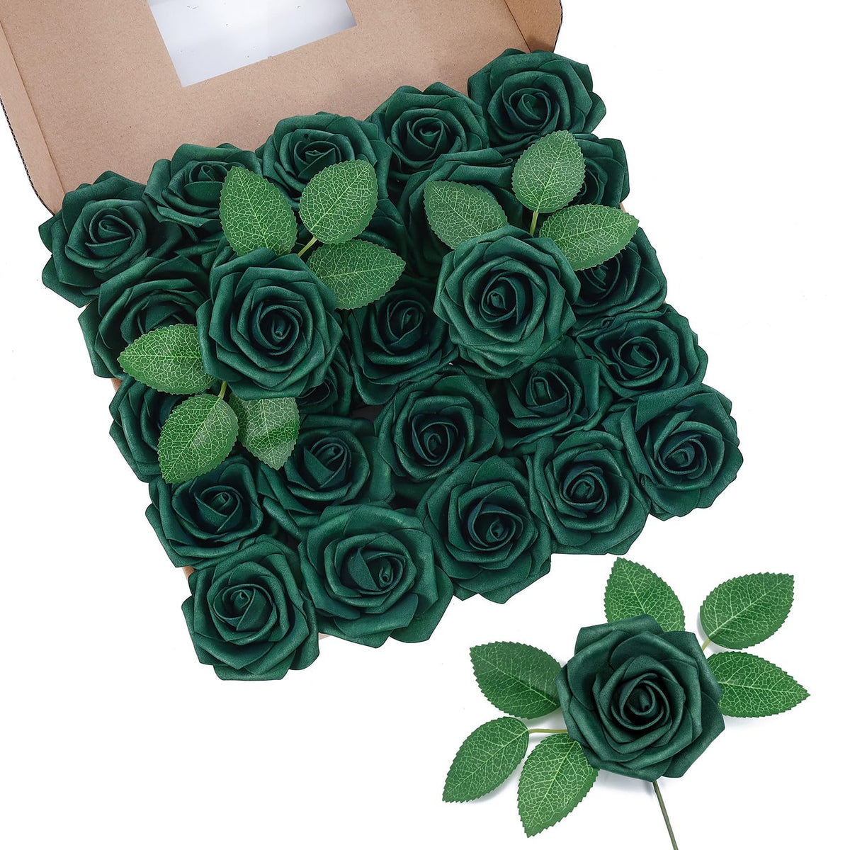DuHouse artificial roses close-up with lifelike petals for elegant decor.