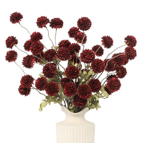 Duhouse burgundy silk pompon mum stems for long lasting centerpieces.