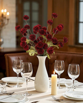 Duhouse burgundy color enhances boho or contemporary vases and shelves.