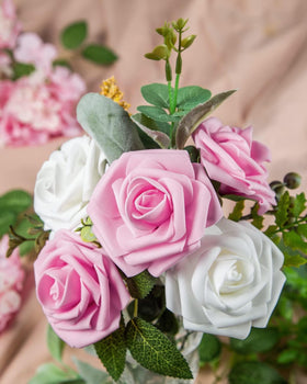 DuHouse DIY wedding-rose-bouquet close-up shows flexible stems for DIY arrangements