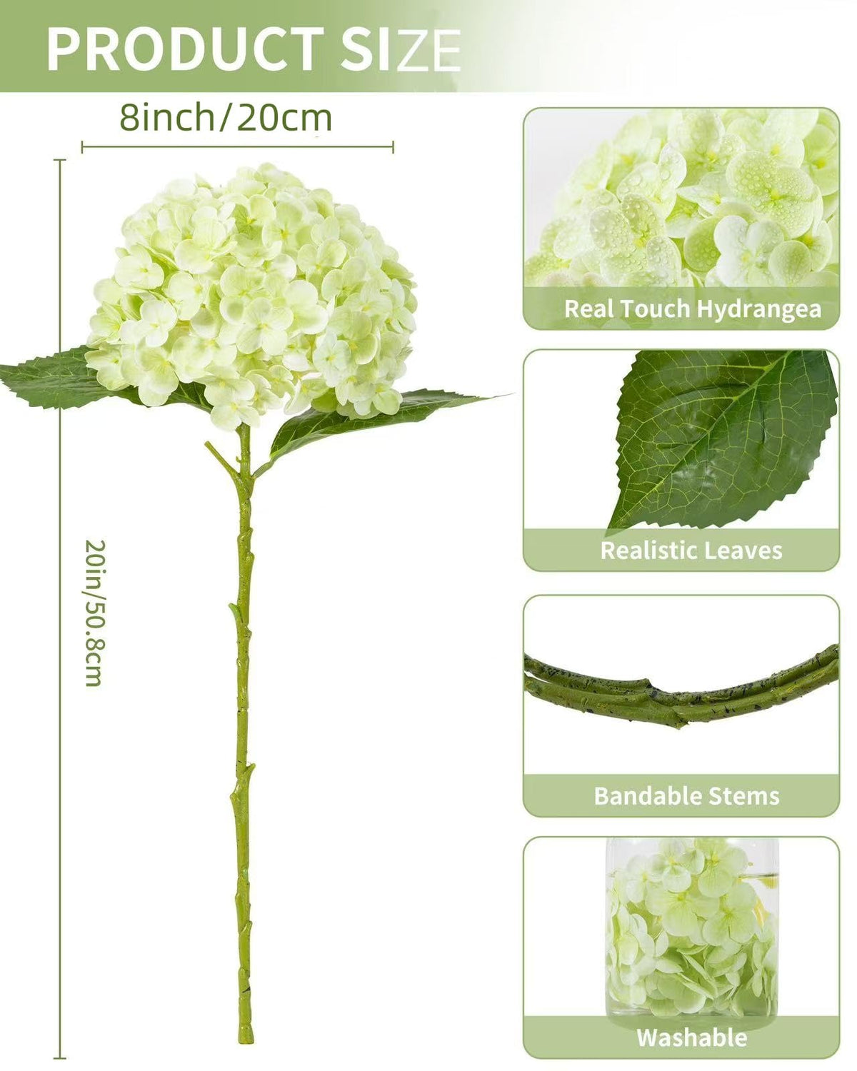 DuHouse lifelike hydrangeas as elegant home decor and bouquets.