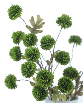 Durable silk mums with long 20-inch stems ideal for versatile vase displays.