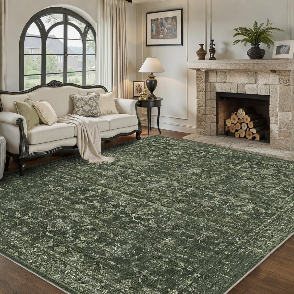 DUIDY distressed floral pattern adds vintage boho charm to spaces.