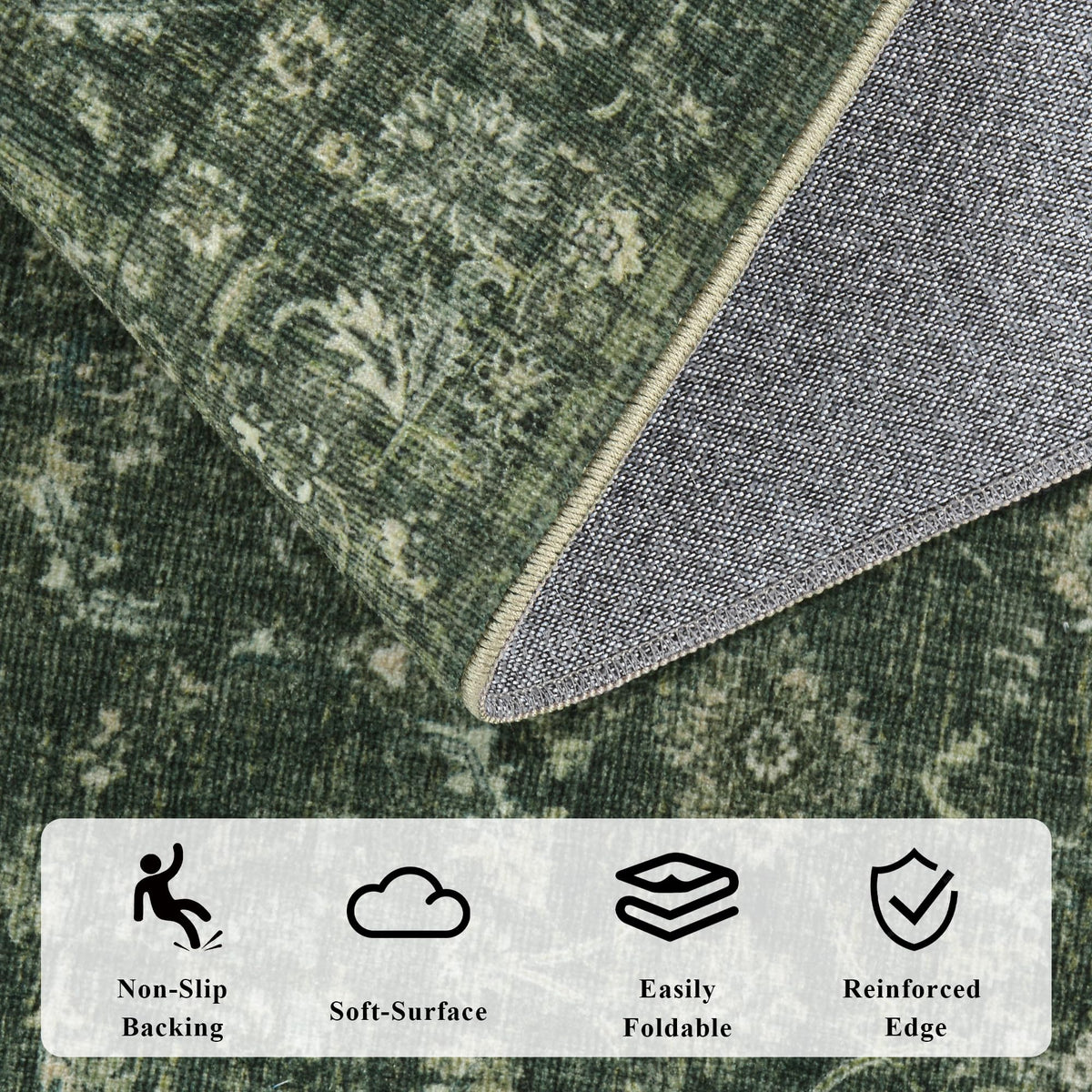 DUIDY low-pile 0.24 inch design supports easy cleaning.