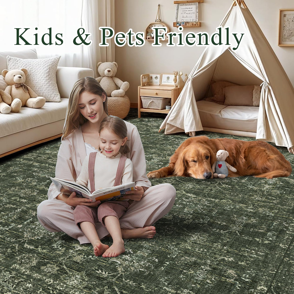 DUIDY machine-washable rug for quick refresh after spills.