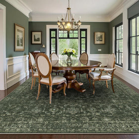 DUIDY rug features non-slip backing for safer high-traffic areas.