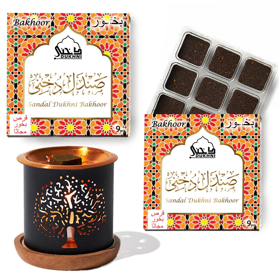 Dukhni sandal bakhoor set box display for premium home fragrance