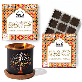 Dukhni sandal bakhoor set box display for premium home fragrance