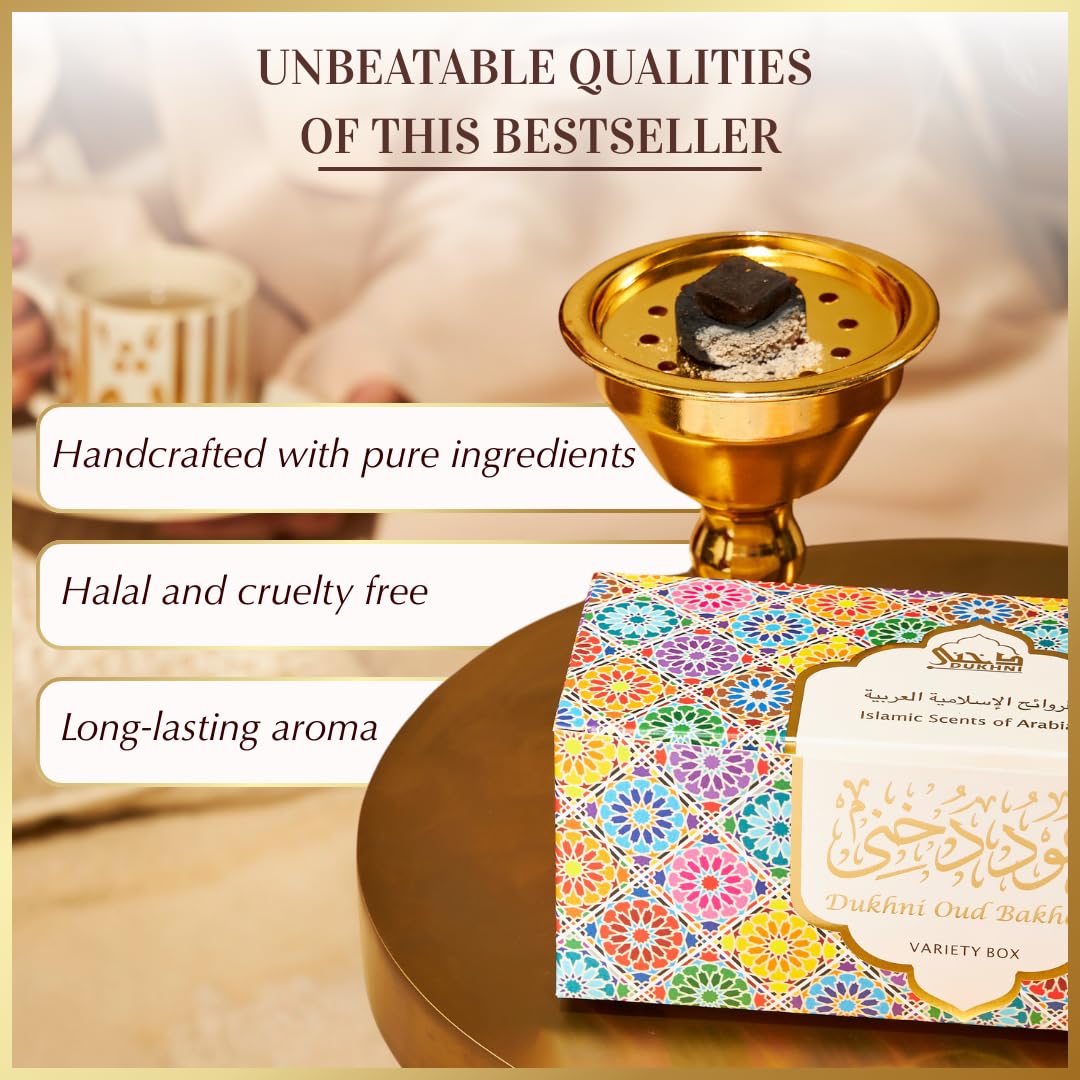 Dukhni traditional bakhoor burner image demonstrates authentic burning ritual elegance.
