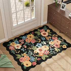DUKINO entryway rug with non-slip backing improves safety on slick floors