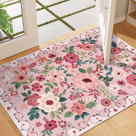 DUKINO 2x3 rug non-slip back keeps it secure on smooth floors
