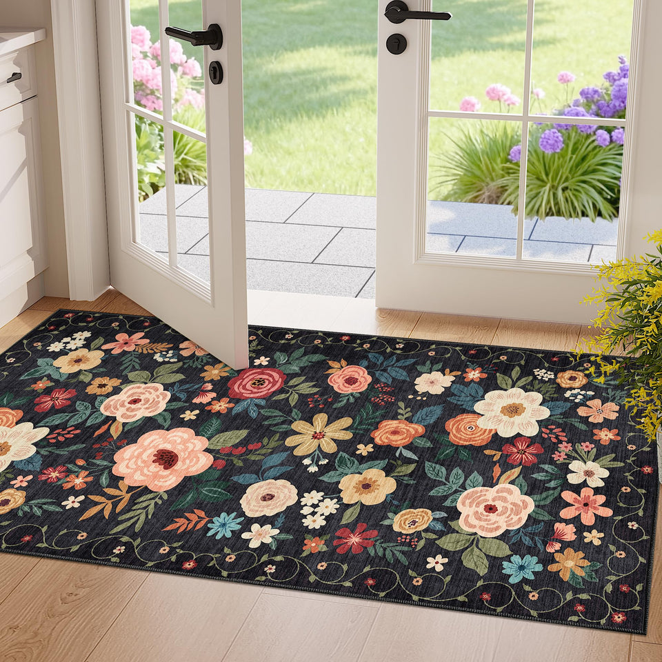 DUKINO 2x4 entryway rug with non-slip backing for safe hallways.