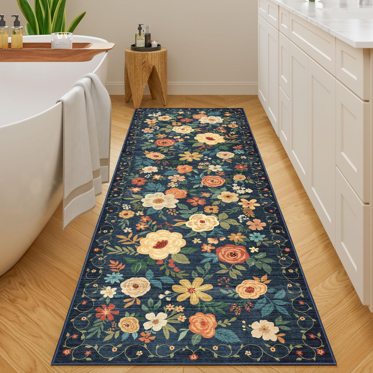 DUKINO 2x6 runner rug entryway keeps dirt at bay with machine-washable care.
