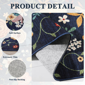 DUKINO 2x6 runner rug floral design adds vintage charm to living spaces.