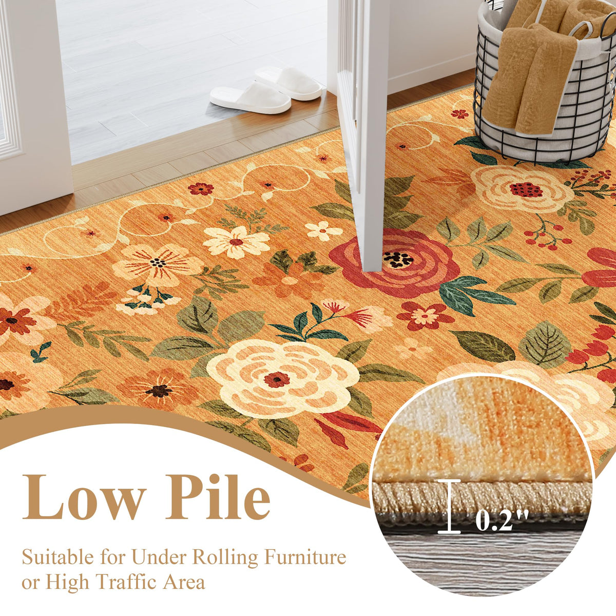 DUKINO reinforced-edges entryway rug stays durable under heavy use.