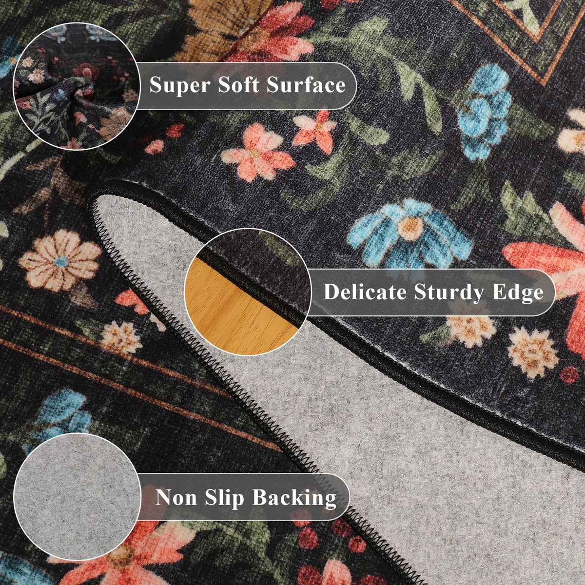 DUKINO low-pile rug 0.2 inches thin for easy placement