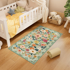DUKINO 2x4 rug low-pile design under furniture and doors.