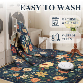 DUKINO washable rug for easy cleaning and quick stain removal.
