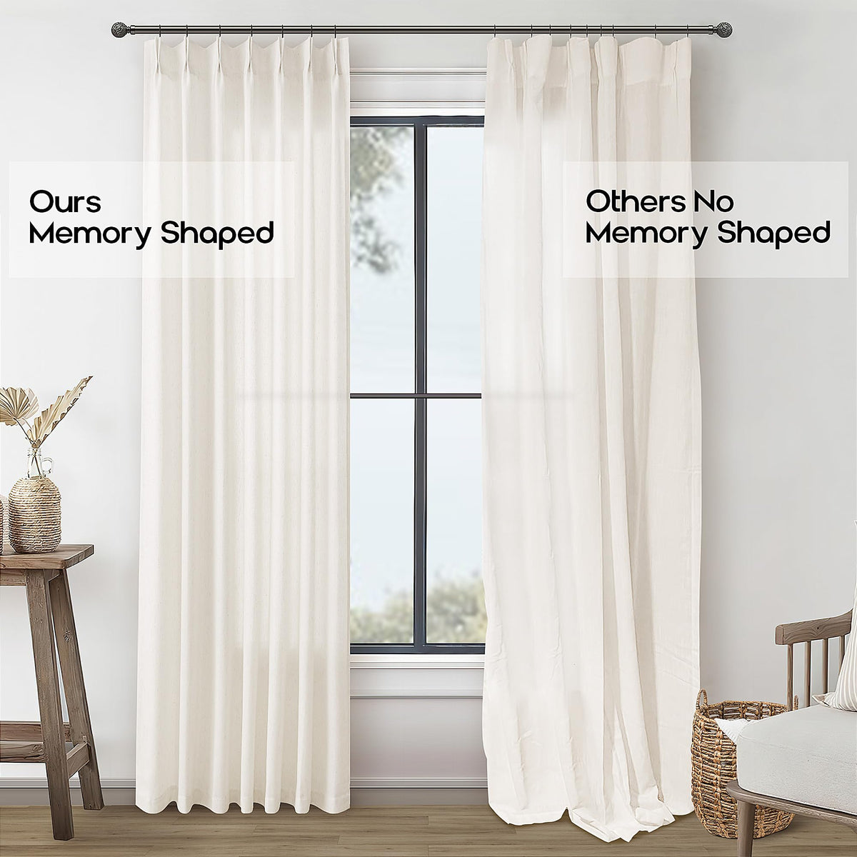 DUKIYO package includes hooks and rings for easy hanging.