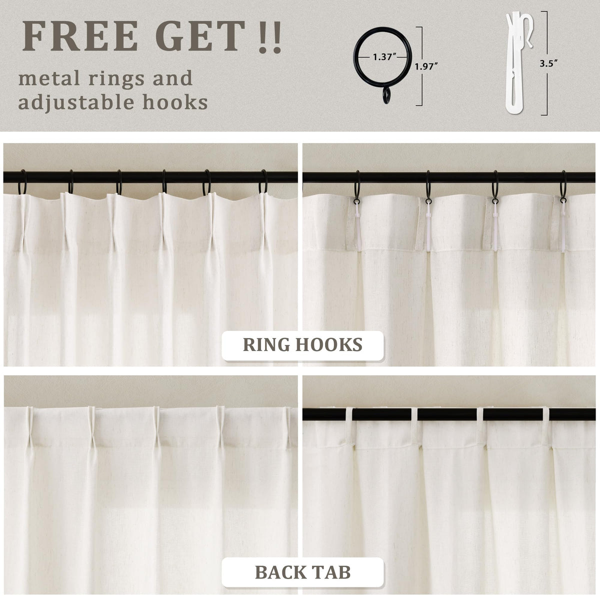 DUKIYO pinch pleat curtains showcase seven-pleat silhouette and tailored elegance.